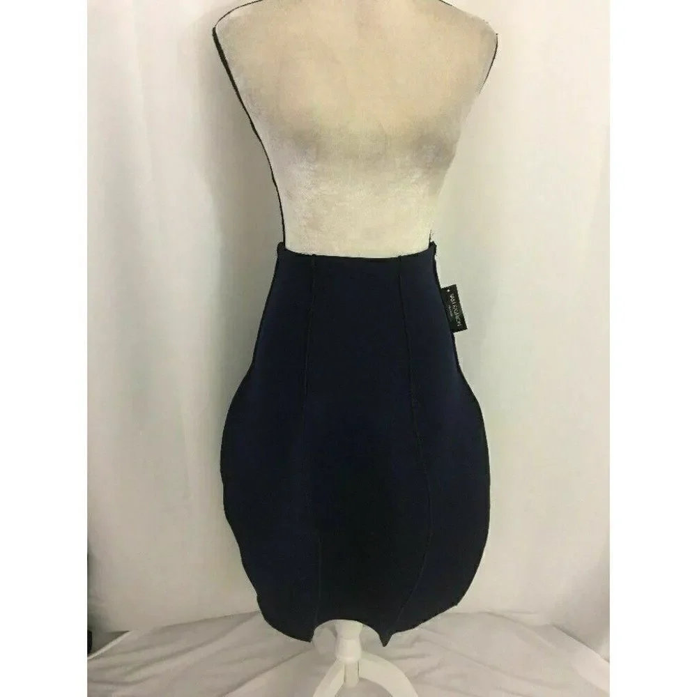 Sam Fashion New York New W Tag Solid Navy Blue Bubble Skirt Xs
